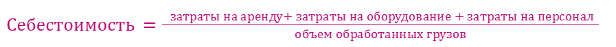 формула расчета себестоимости складской деятельности
